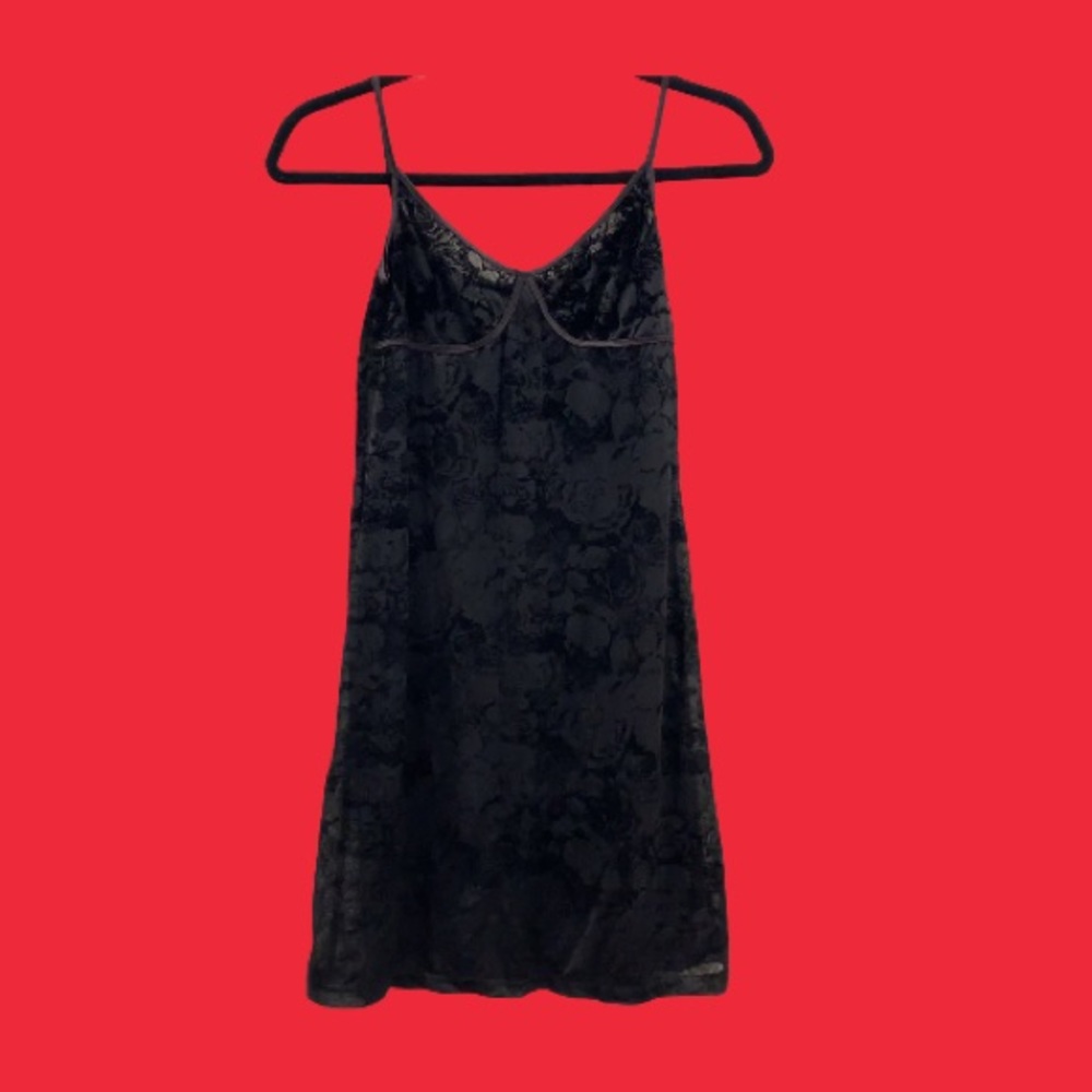 FACE OFF black sheer rose lingerie mini dress